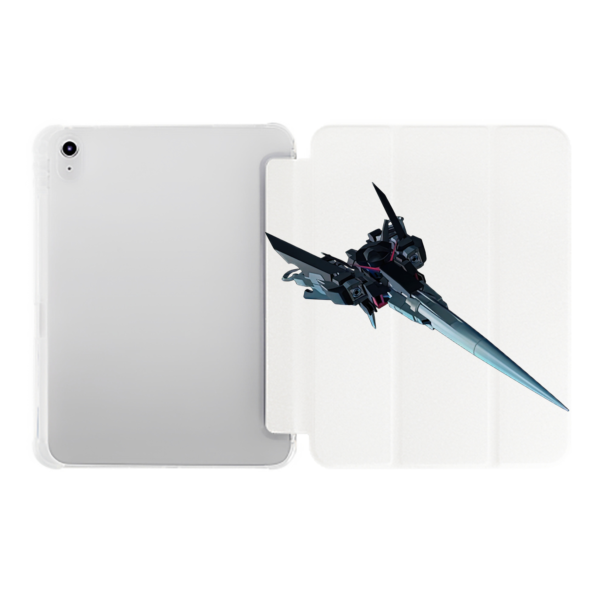 （画像用） 機動戦士ガンダム Mobile Suit Gundam IPad ケース ペン収納付き 三つ折りスタンド PUレザー×シリコン 対応機種9.5/10.5/10.9インチ